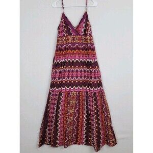 Woolworth Magenta Maxi Sz 12 100% Cotton Summer Dress Feminine Lightweight